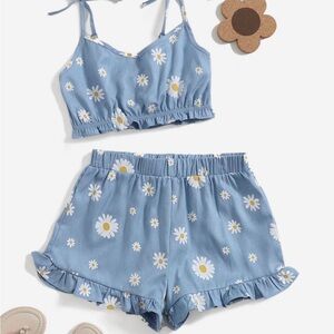 Blue Floral Two-Piece Set